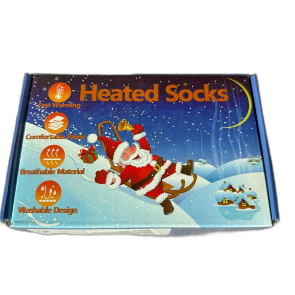 New Open Box Heated Socks Grey Outdoors Snow Winter Camping Hunting - Picture 1 of 4